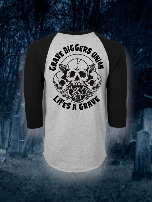 Lifes' a Grave Baseball Tee