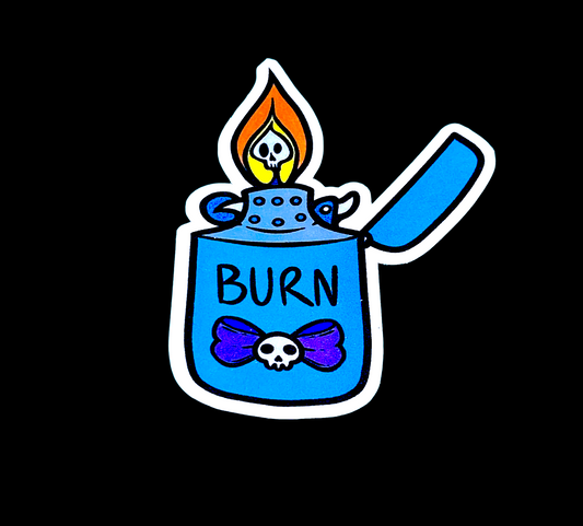 Lighter Burn Sticker.