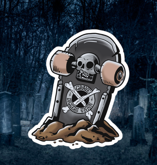 Skate to the Grave Sticker.